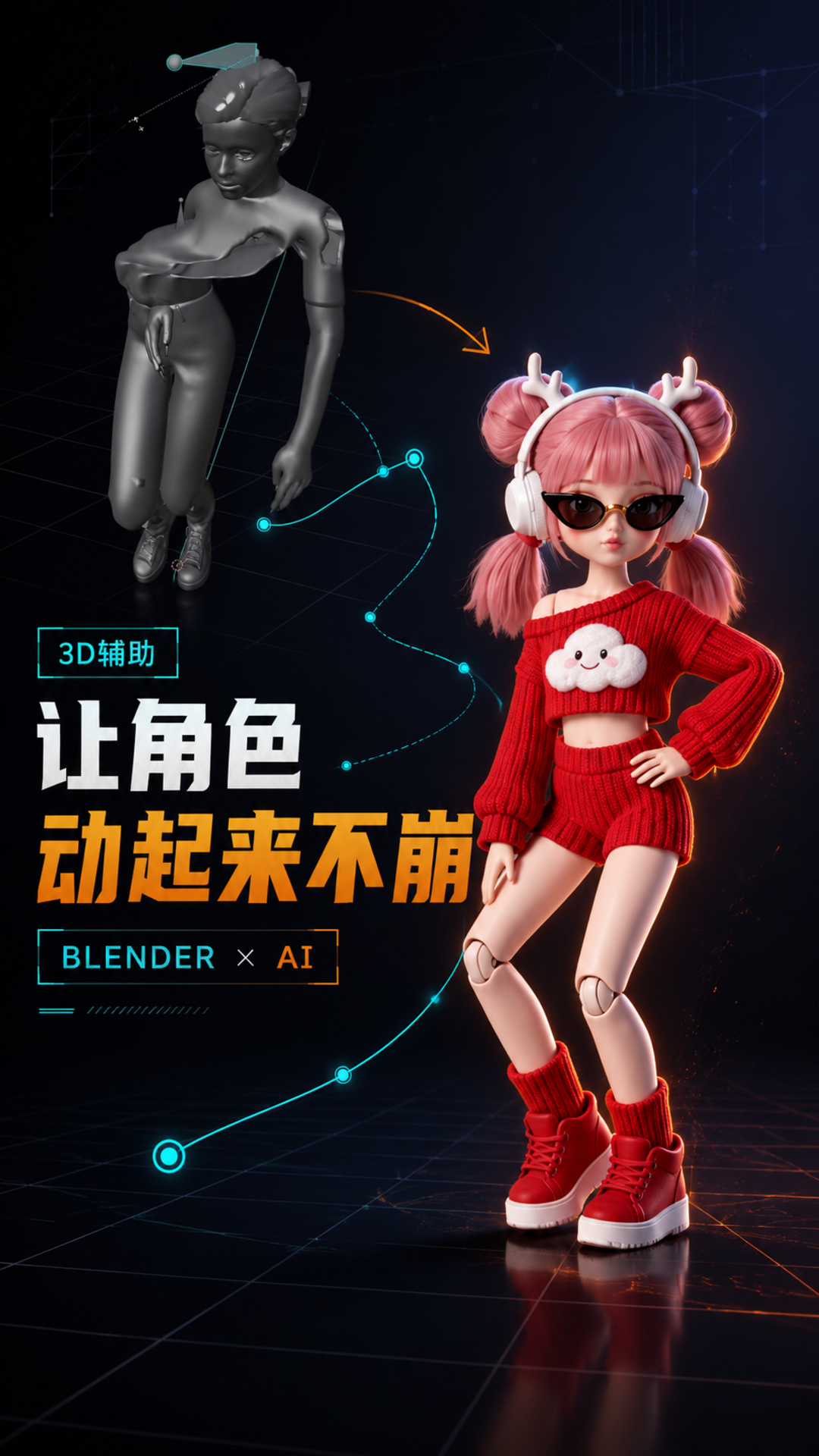 AI邪修必学：3D辅助让角色动起来不崩