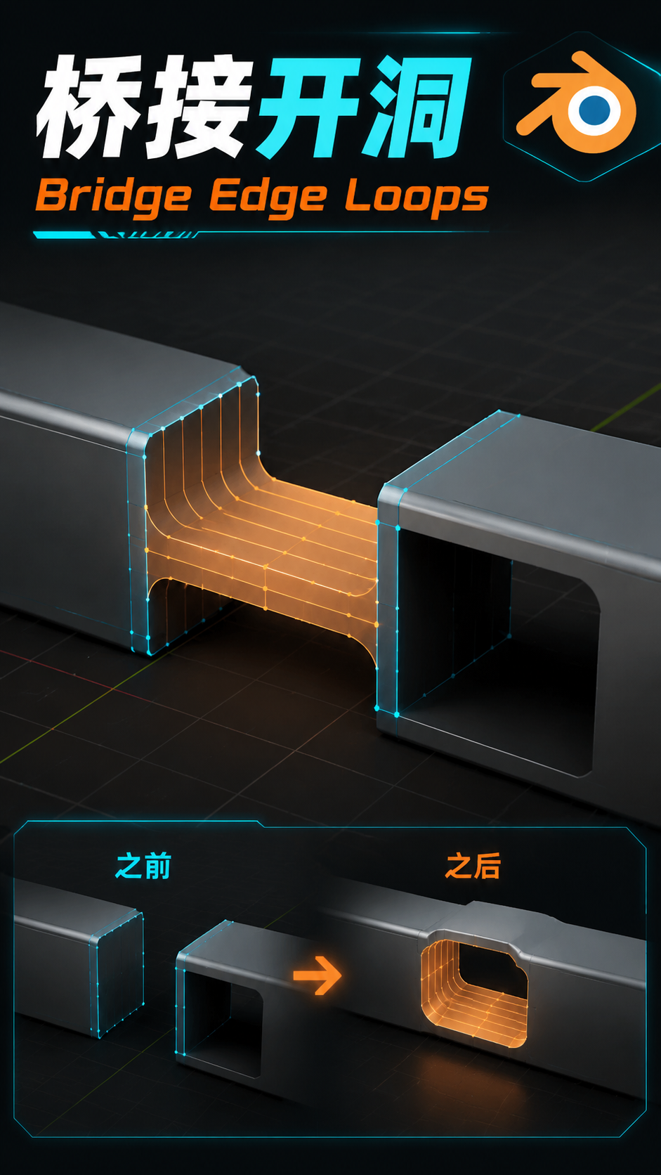 Blender桥接开洞
