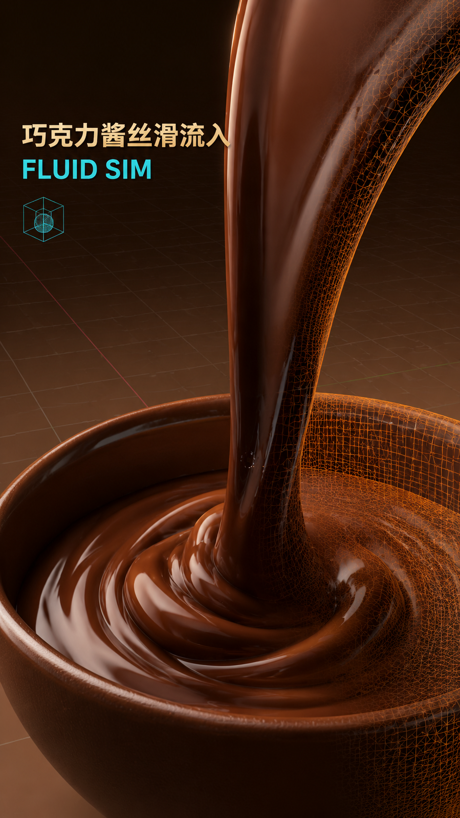 巧克力酱丝滑流入  Blender