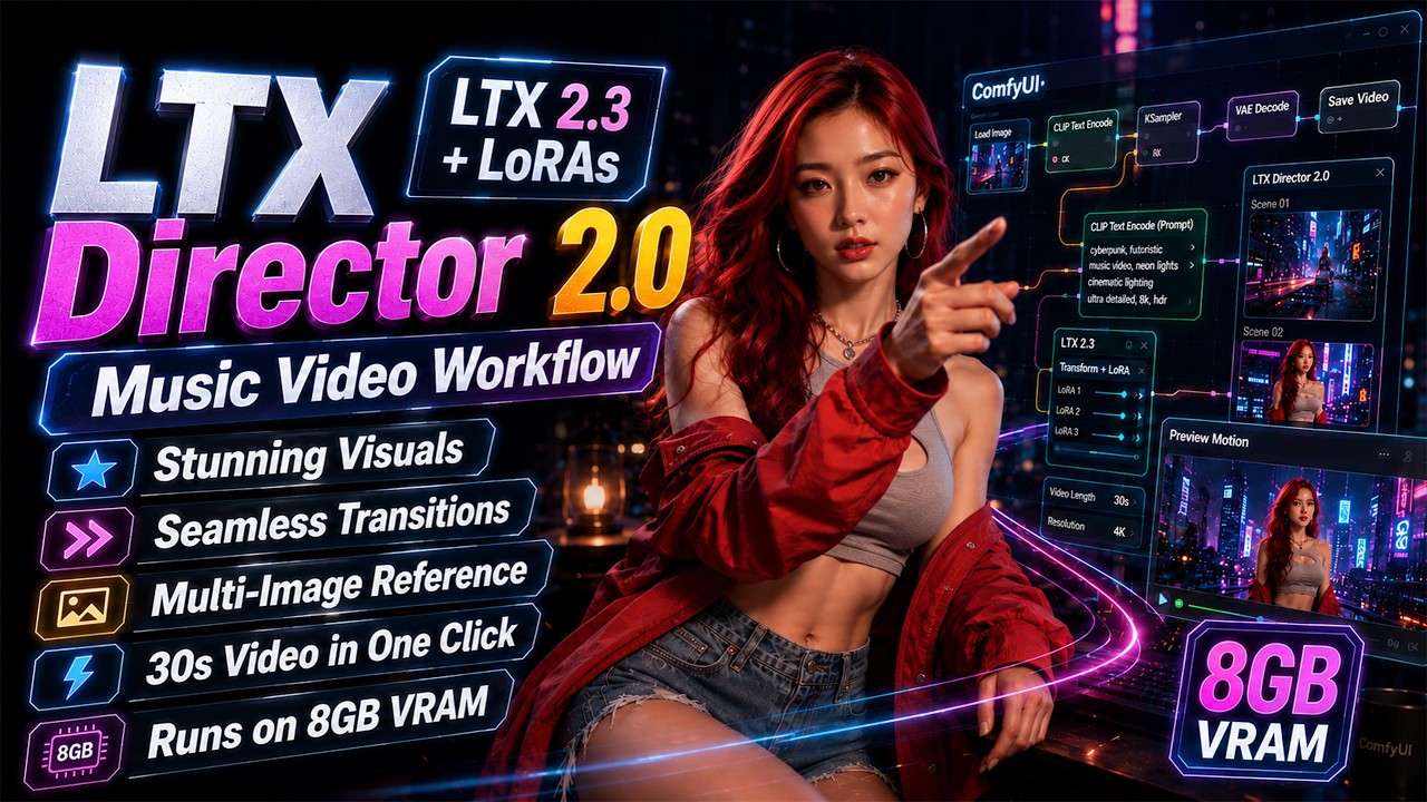 如何使用 LTX Director 2.0 制作惊艳的音乐视频 LTX 2.3 工作流程