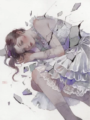 朦胧紫色少女