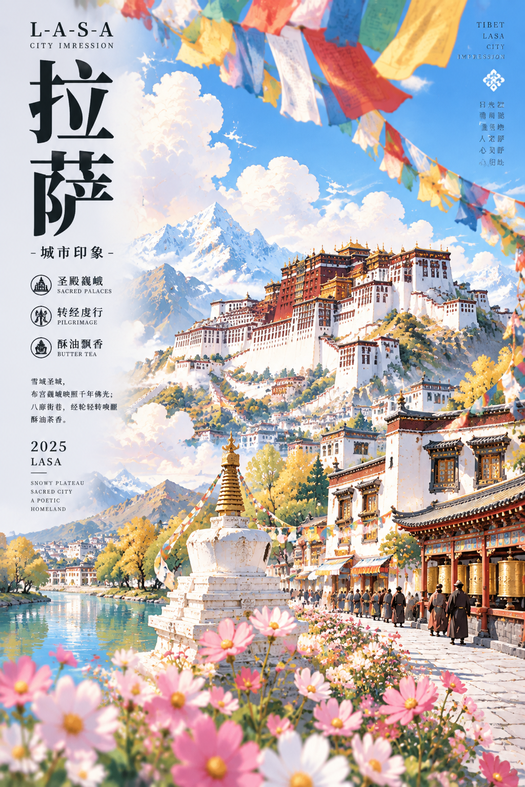 雪域圣殿，风拂经幡