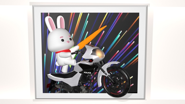 Rabbit rush photo frame